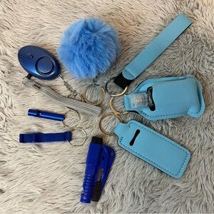 9pcs Blue Safety Keychain Set
